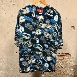 NFL Carolina Panthers Button Down All Over Print Football Lightweight Shirt XL